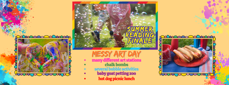 Image with bubbles and paint and kids messy art